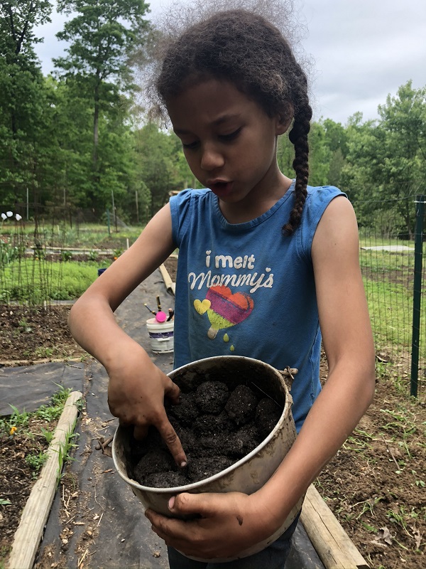 Garden soil in a pot